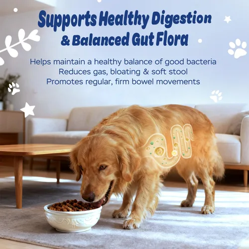 Vista 2 de Masticables suaves probióticos para perros, mezcla de 6 cepas para la salud digestiva e inmunológica, apoya el equilibrio intestinal, reduce