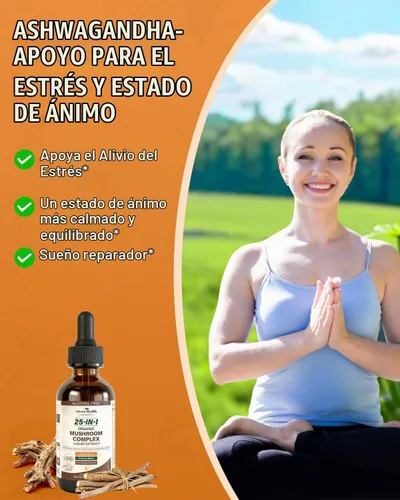 Vista 5 de 25-en-1 complejo de hongos gotas líquido inmunidad cognición