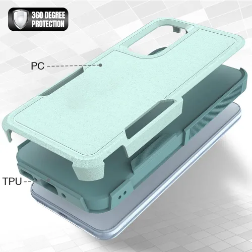 Vista 161 de Jeylly Compatible con Samsung Galaxy A22 5G Funda, Funda Samsung A22 5G con 2pcs protectores de pantalla de vidrio templado