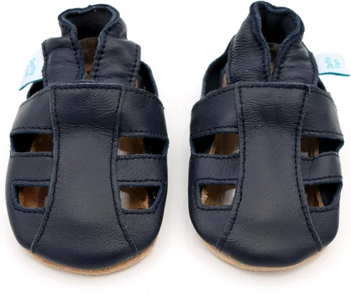 Vista 2 de Dotty Fish Sandalias de cuero suave para niños pequeños.
