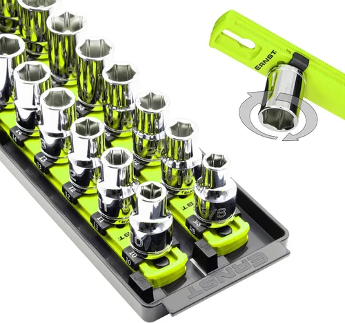 Vista 11 de Ernst Manufacturing, organizador de enchufes con rieles - Organizador de enchufes Socket Boss de 2 rieles de 1/2 pulgada con bloqueo giratorio, 13
