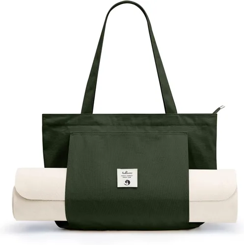 Vista 8 de Bolsas de yoga WLLWOO WLLWOO para mujeres con porta-mats de yoga, bolsa de lona para llevar, para pilates, para el hombro, para viajes, oficina