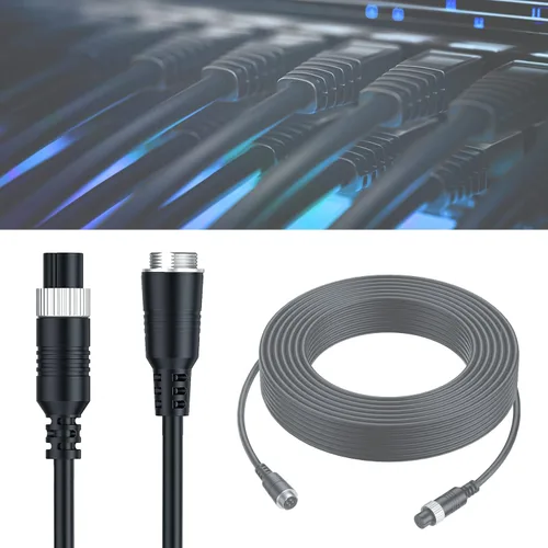 Vista 7 de EKYLIN Cable de extensión de video de coche de 16 pies y 16.4 ft, 4 pines, resistente al agua, a prueba de golpes, para cámara de visión trasera