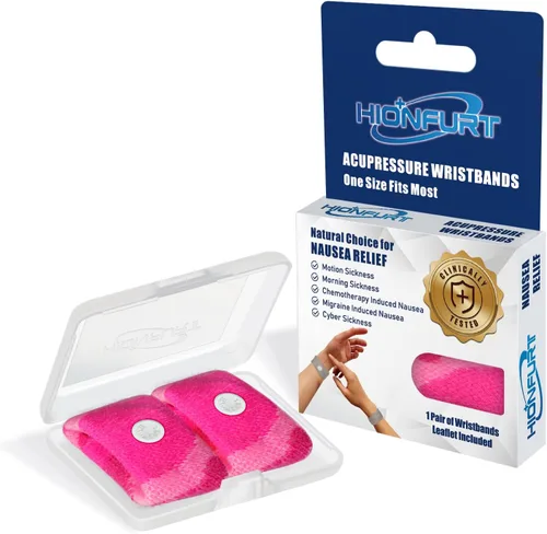 Vista 25 de Hionfurt Bandas de mareo por movimiento, pulsera antináuseas para adultos y niños, alivio de náuseas matutinas para mujeres embarazadas, alivio