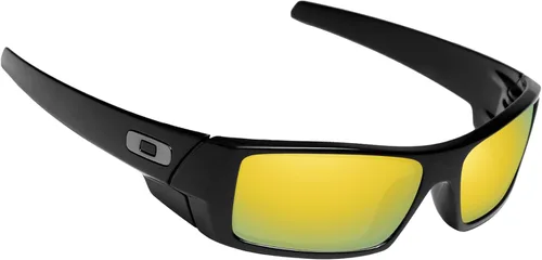 Vista 3 de Alphax Polarized Replacement Lenses for Oakley Gascan OO9014 60mm Sunglasses Glare Reduction Precision Cutting Espejo de oro de 24 quilates