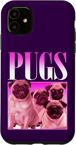 Vista 8 de iPhone 16 Pugs Bootleg Rap Lindo Pug Dog Pet Owners Retro 90's Poster Case