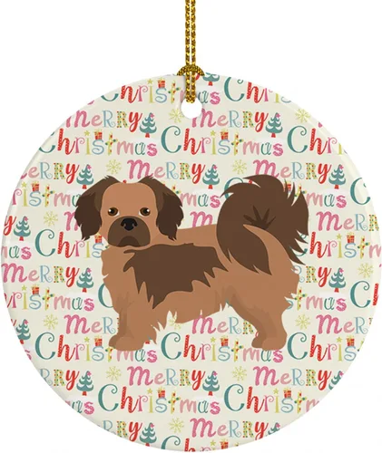 Vista 26 de Caroline's Treasures Abyssinian Sand Terrier - Adorno de cerámica para colgar en el árbol de Navidad, para el hogar, Navidad, fiestas, regalo, 3