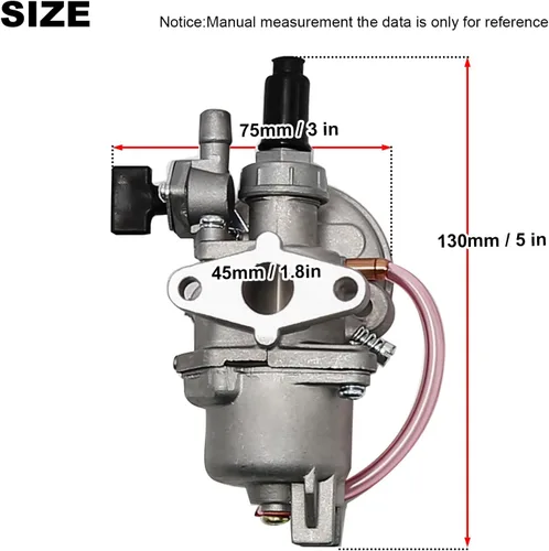 Vista 2 de laffoonparts - Carburador compatible con motor de 43 cc, 47 cc, 49 cc, 2 tiempos, mini, cuatrimoto, cuatrimoto, kart, ciclomotor, picador, cortador