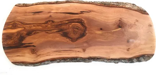 Vista 15 de Tabla de charcutería de madera de olivo rústica hecha a mano de 16" con borde de corteza por Orchard Hardwoods - Bandeja para cortar, picar, servir.
