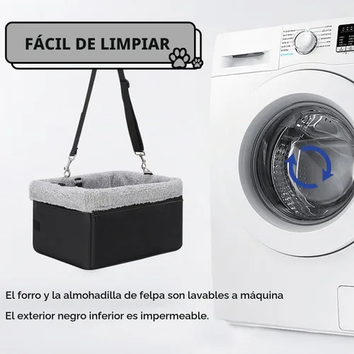 Vista 7 de Asiento de coche para perros pequeños de menos de 20 libras, asiento elevador con marco de metal, tela Oxford de doble capa, correa de seguridad