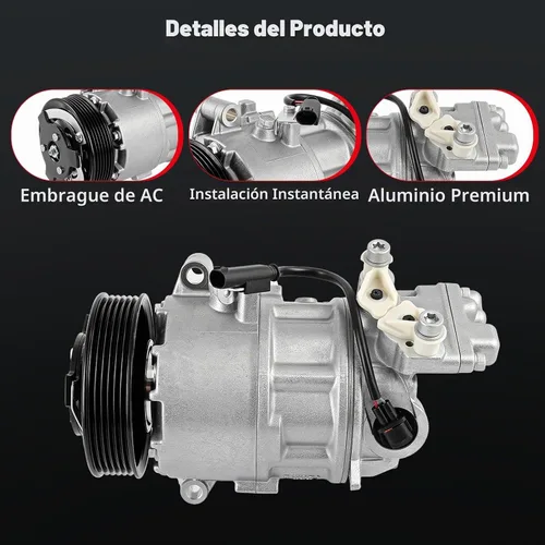 Vista 3 de CCIYU Compresor A/C 2012-2013 para BMW para 118i 1.6L, 2007 2008 2009 2010 2011 2012-2013 Ajuste para BMW para 118i para Cabrio 2.0L Compresor