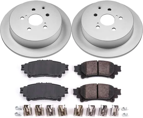 Vista 2 de PowerStop Kit de freno trasero para Lexus RX350 2010-15 RX450h 2010-15 Toyota Highlander 2014-19 Sienna 2011-20 - Rotores de disco totalmente