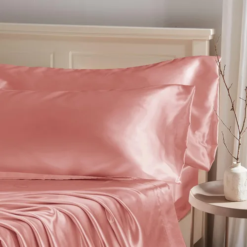 Vista 24 de Manyshofu - Funda de almohada de satén beige para protección del cabello - 2 piezas, fundas de almohada estándar, lujosas y sedosas, fundas