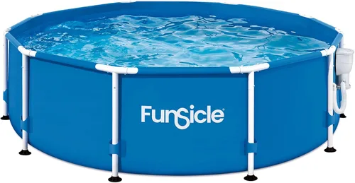 Vista 11 de Funsicle Actividad 8' x 30" Piscina redonda sobre el suelo, incluye bomba de filtro FiltraBoost 400 GPH con AutoSkimmer, cartucho de filtro tipo I