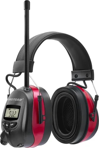 Vista 9 de AM FM Radio Headphones,25dB NRR Ear Protection with Bluetooth,Rechargeable Ear Muffs
