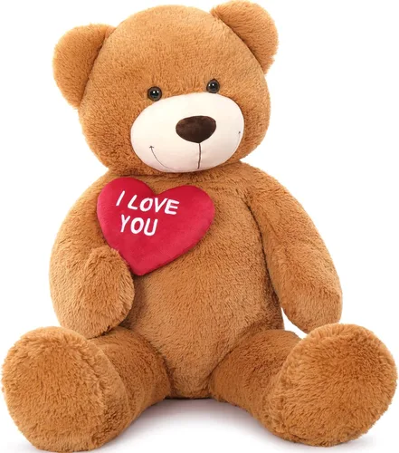 Vista 5 de MaoGoLan Oso de peluche grande con corazón rojo "I Love You", regalo de oso de peluche grande de 36 pulgadas para niños, novio, novia, esposa