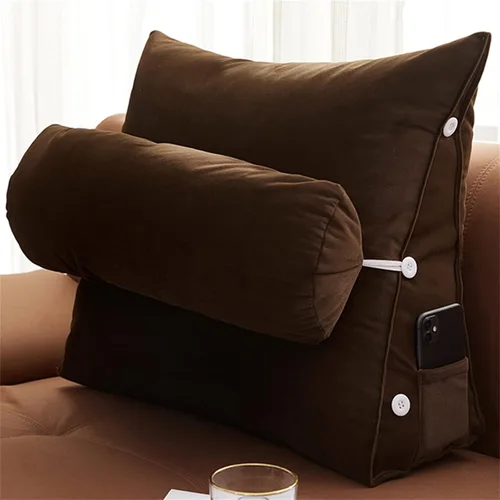 Vista 14 de Almohada triangular para lectura y dormir en forma de cuña con almohada ajustable para el cuello, soporte para cuerpo, espalda, lumbar, uso en cama