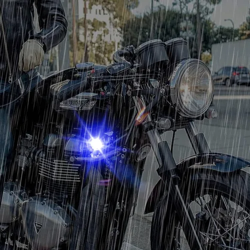 Vista 4 de Faros LED Antiniebla para Motocicleta, Luz de Conducción para Moto, 20W Luces de Punto Auxiliares para Motocicleta, DRL/Ojo de Ángel, Incluye