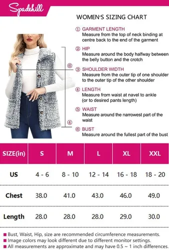 Vista 6 de Spadehill Chaleco de forro polar para mujer, chaleco de solapa cálido para otoño e invierno