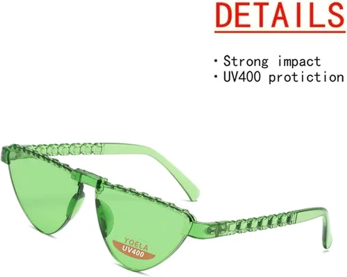 Vista 2 de OLIN Yoela Triangle Rimless Sunglasses One Piece Colored Transparent Sunglasses For Women and Men