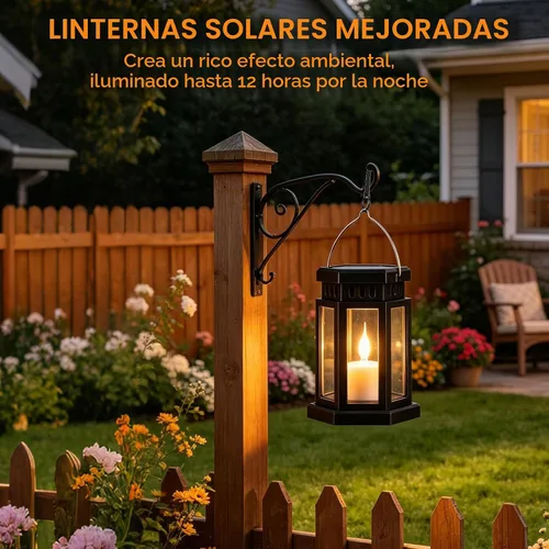 Vista 6 de Faroles solares impermeables para exteriores, luz RGB que cambia de color Negro