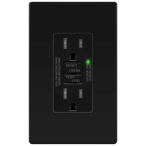 Vista 19 de TG Salida GFCI de 20 amperios, receptáculo eléctrico resistente a Negro