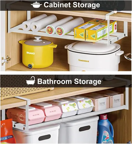 Vista 5 de Organizador expandible para zapatos, estante ajustable para zapatos y estante debajo del gabinete, para almacenamiento y organización de zapatos