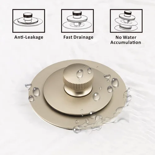 Vista 4 de Artiwell Tapón universal de drenaje de baño y tapa de elevación y giro, tapón de drenaje de bañera, reemplaza la elevación y giro, desagües