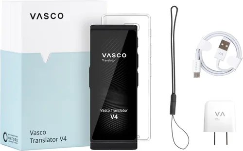Vista 2 de Dispositivo de traductor de idiomas Vasco V4 112 idiomas Internet gratuito de por vida en casi 200 países Black Onyx