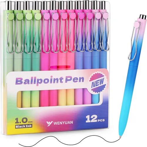 Vista 8 de WY WENYUAN Bolígrafos de Punto Fino de Escritura Suave, Bonitos Bolígrafos para Diarios, Hermosos Bolígrafos para Maestros, Tinta Negra de 1.0 Mm