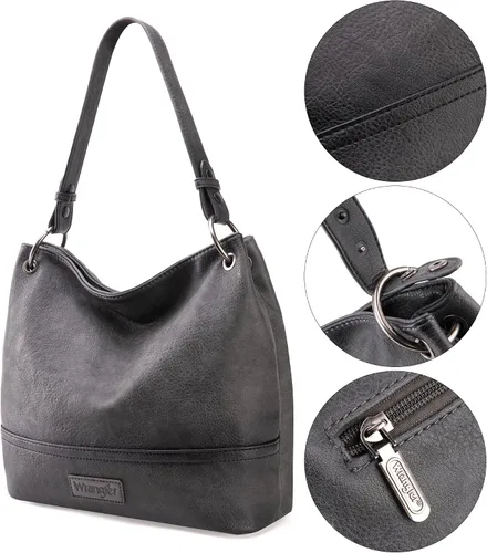 Vista 107 de Wrangler Hobo - Bolsas para mujer de cuero vegano con asa superior, bolsos de hombro y bolsos