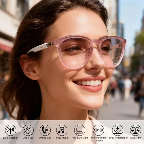 Vista 3 de Lentes inteligentes con lentes fotocromáticas para hombres y mujeres, con traducción de inteligencia artificial, con traductor, 164 idiomas, IP67
