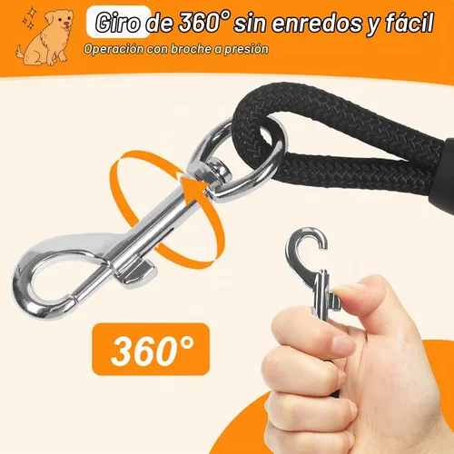 Vista 4 de Vivifying - Cable flotante para perros de 20 pies, correa de entrenamiento Negro