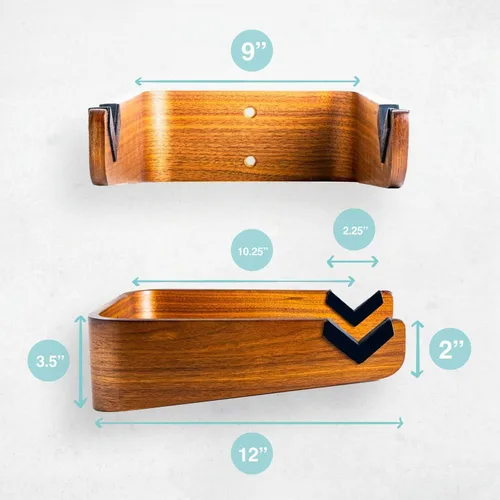 Vista 4 de WOKK Soporte de pared para bicicleta de madera, soporte de pared horizontal para bicicleta para el hogar o el garaje, soporte de pared