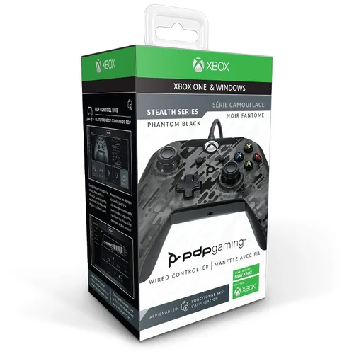 Vista 8 de PDP Gaming Wired Controller Phantom Black - Xbox One