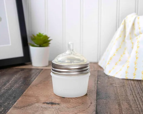 Vista 3 de Mason Jar Lifestyle - Fundas de silicona de 4 onzas para proteger bolas pequeñas, Kerr, tarros acolchados para conservas (escarcha, paquete de 2)