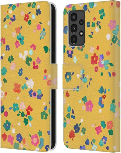 Vista 272 de Head Case Designs Officially Licensed Ninola Ditsy Flowers Yellow Nature Bold Leather Wallet Case Compatible with Samsung Galaxy A07 4G