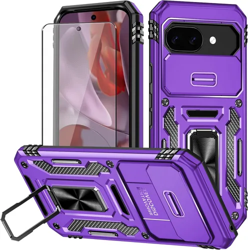 Vista 15 de Funda para Pixel 6a, Google Pixel 6A con protector de pantalla HD, [grado militar de 16 pies probada en caídas], anillo protector a prueba de golpes