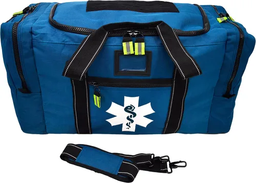 Vista 4 de Lightning X First Responder EMS - Bolsa de equipo de extracción de rescate médico con nombre bordado personalizado, Azul Patchwork