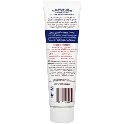Vista 9 de Palmer's Pomada curativa de fórmula de manteca de cacao con vitamina E, 3.75 onzas, terapia intensiva para piel severamente seca y propensa al