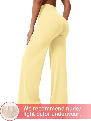 Vista 4 de YEOREO Ease - Leggings rectos para mujer, pantalones de yoga para gimnasio Amarillo (Butter Yellow)