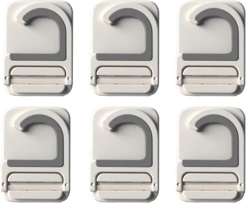 Vista 8 de Paquete de 3 soportes de pared para trapeador y escoba, autoadhesivo, sin taladro, agarre de mango de escoba, organizador de limpieza del hogar