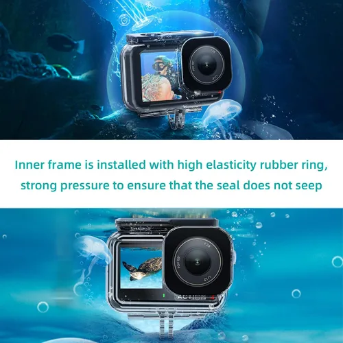 Vista 6 de Funda impermeable para DJI Osmo Action Camera 5 pro/4/3, con carcasa submarina antivaho carcasa carcasa soporta 147.6 ft/148 pies carcasa de buceo