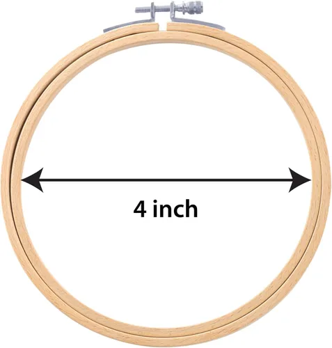 Vista 2 de Better Crafts 1 aro de madera para bordar de 4 pulgadas, aro de punto de cruz de bambú para bordado y artesanía práctica costura