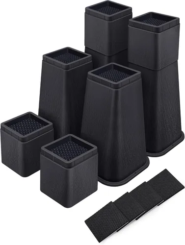 Vista 10 de ANNKUT Elevadores de muebles de 1 pulgada, elevadores de cama resistentes, elevadores de escritorio para elevación de sillas y patas de mesa, 4