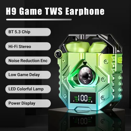 Vista 2 de Auriculares inalámbricos H09 Bluetooth 5.3 con batería de larga duración, cancelación de ruido ambiental, IPX7 impermeable, sonido estéreo de alta