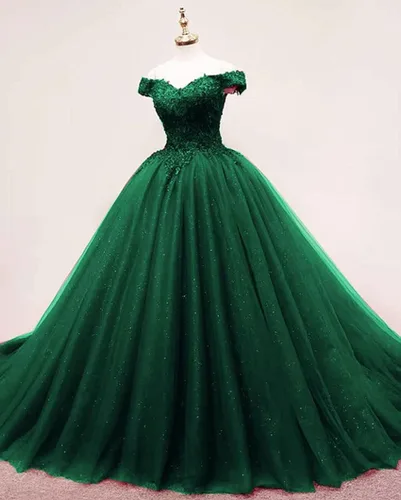 Vista 5 de XYAYE Vestidos de quinceañera de tul hinchado para mujer, vestido de fiesta con hombros descubiertos, vestidos de fiesta de encaje, dulces 15
