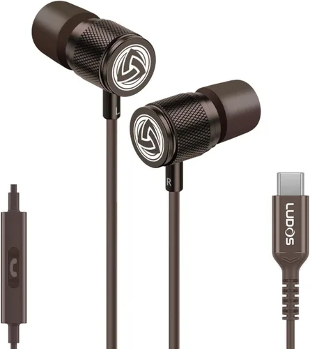 Vista 24 de LUDOS Auriculares con cable ultra intraauriculares, 5 años de garantía, auriculares con micrófono, auriculares con cancelación de ruido, espuma