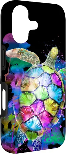 Vista 3 de Rainbow Turtle Design Colorful Turtle Print Sea Turtle Shell Case for iPhone 17