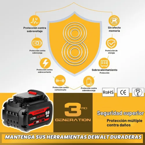 Vista 6 de DCB606 20v/60v 9.6Ah Reemplazo para batería Dewalt Flex-Volt DCB609 DCB612 DCB615, compatible con Dewalt 20V y 60V MAX herramienta eléctrica